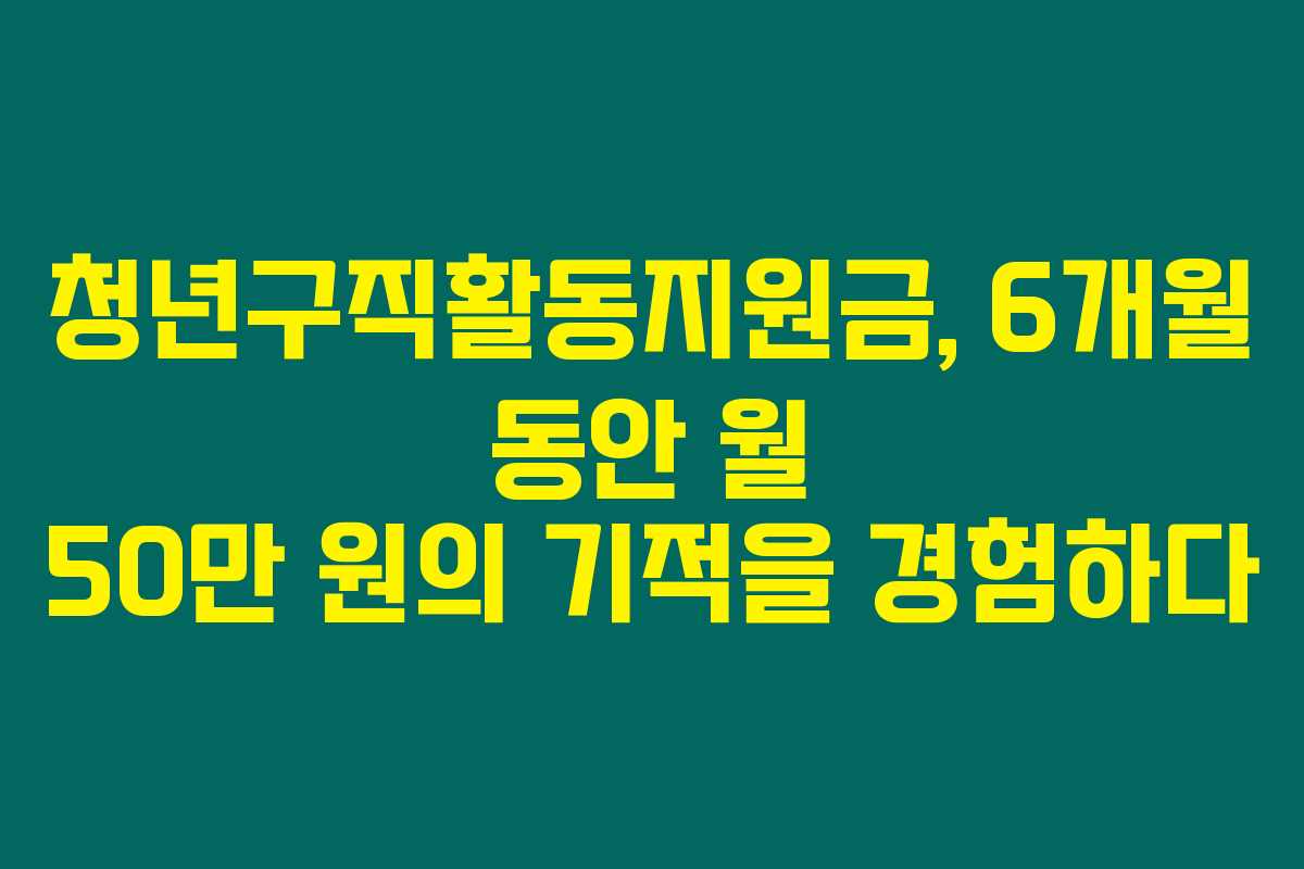 청년구직활동지원금, 6개월 동안 월 50만 원의 기적을 경험하다 청년구직활동지원금, 6개월 동안 월 50만 원의 기적을 경험하다