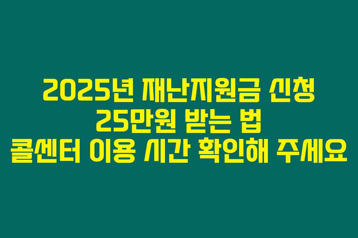 2025년 재난지원금 신청 25만원 받는 법 콜센터 이용 시간 확인해 주세요 2025년 재난지원금 신청 25만원 받는 법 콜센터 이용 시간 확인해 주세요