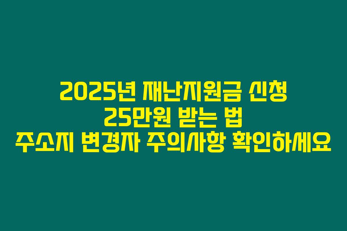 2025년 재난지원금 신청 25만원 받는 법 주소지 변경자 주의사항 확인하세요 2025년 재난지원금 신청 25만원 받는 법 주소지 변경자 주의사항 확인하세요