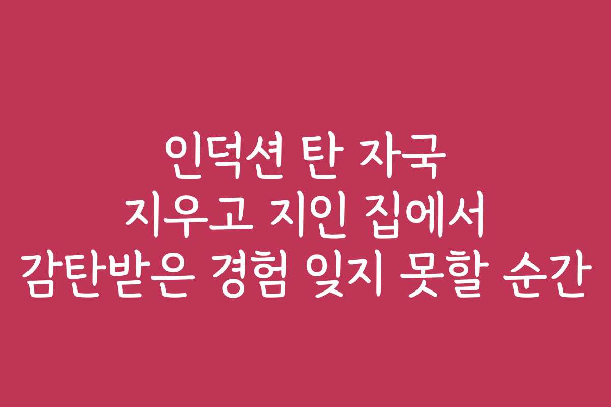 인덕션 탄 자국 지우고 지인 집에서 감탄받은 경험 잊지 못할 순간