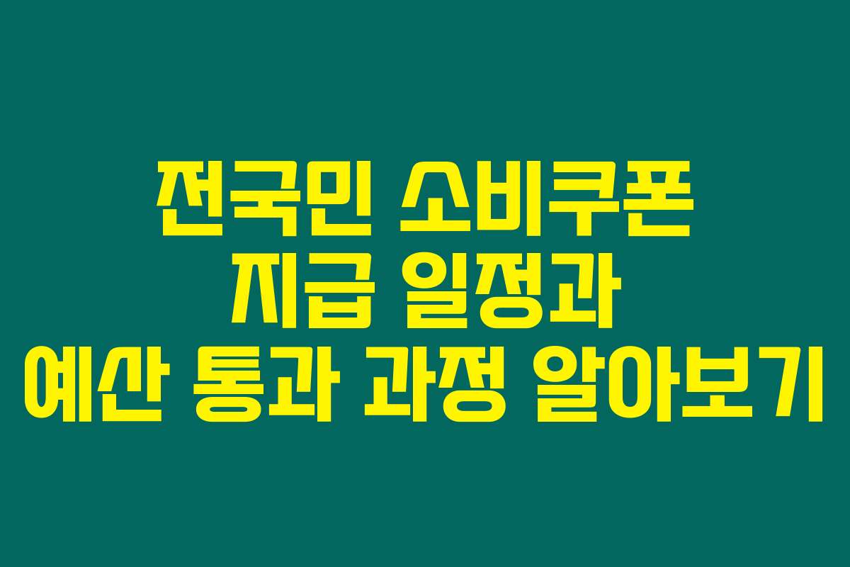 전국민 소비쿠폰 지급 일정과 예산 통과 과정 알아보기 전국민 소비쿠폰 지급 일정과 예산 통과 과정 알아보기