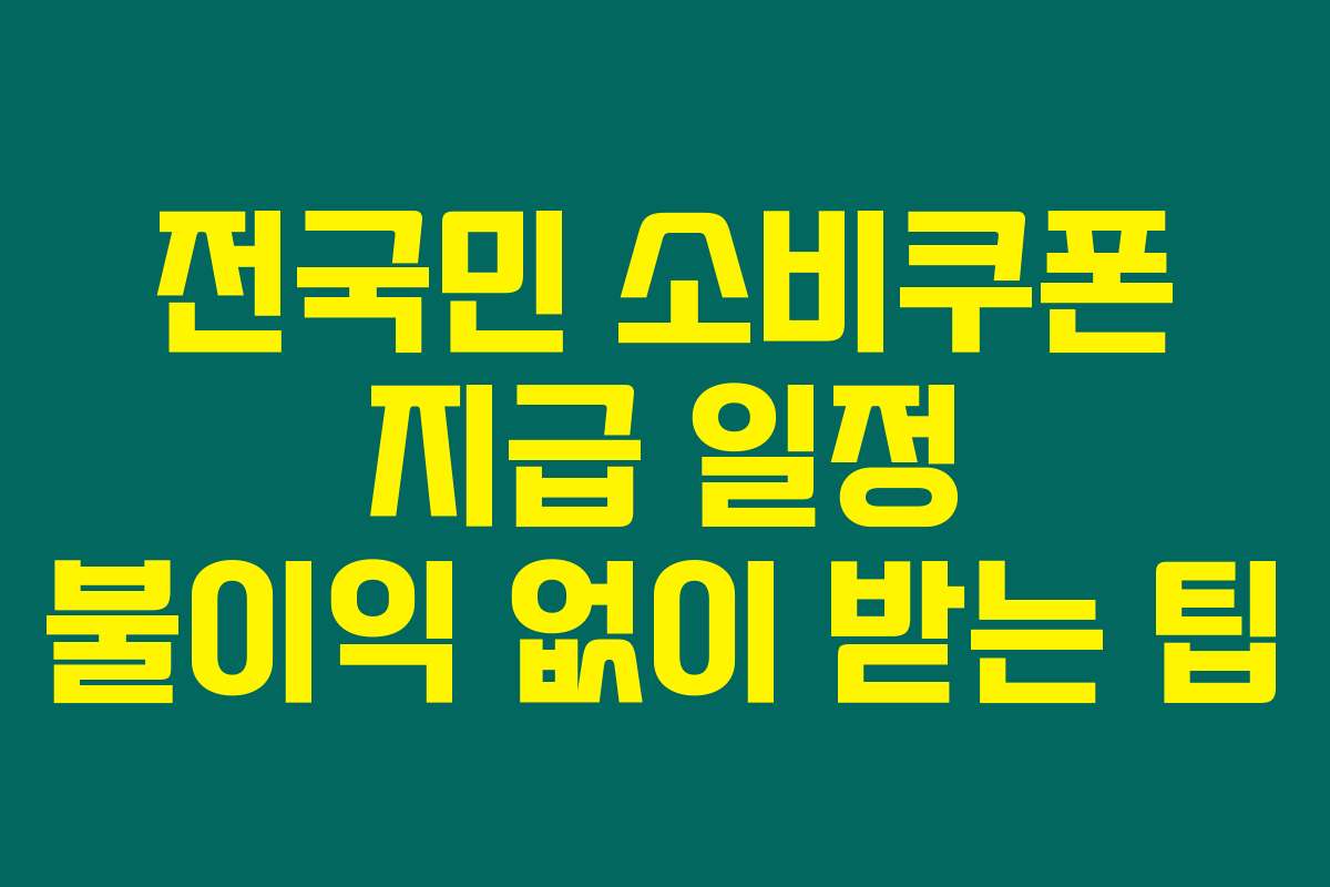전국민 소비쿠폰 지급 일정 불이익 없이 받는 팁 전국민 소비쿠폰 지급 일정 불이익 없이 받는 팁
