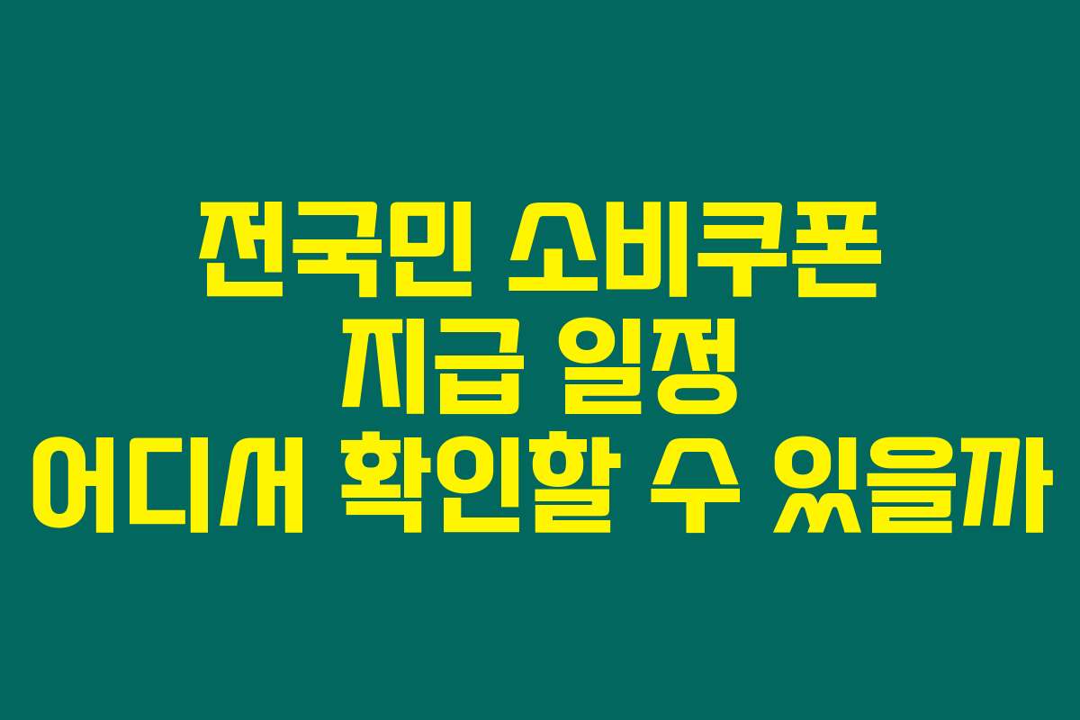 전국민 소비쿠폰 지급 일정 어디서 확인할 수 있을까 전국민 소비쿠폰 지급 일정 어디서 확인할 수 있을까