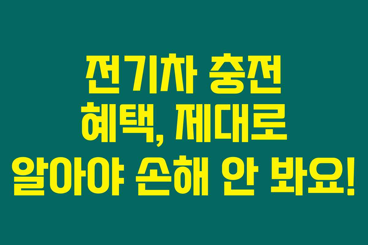 전기차 충전 혜택, 제대로 알아야 손해 안 봐요! 전기차 충전 혜택, 제대로 알아야 손해 안 봐요!