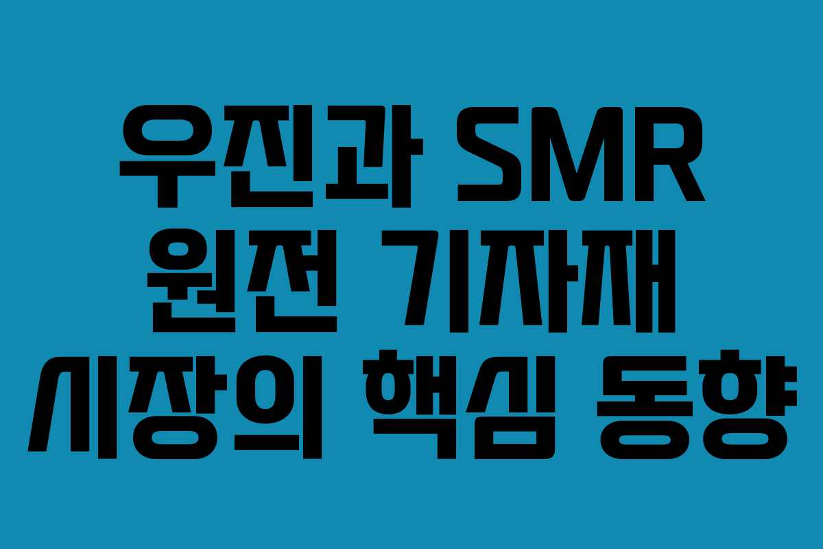 우진과 SMR 원전 기자재 시장의 핵심 동향