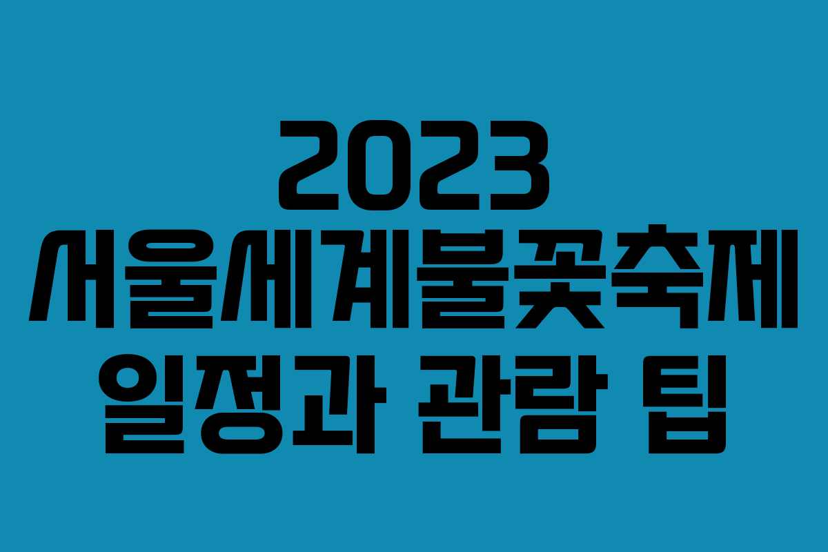 2023 서울세계불꽃축제 일정과 관람 팁 2023 서울세계불꽃축제 일정과 관람 팁