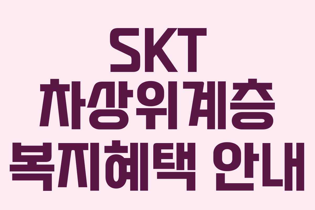 SKT 차상위계층 복지혜택 안내 SKT 차상위계층 복지혜택 안내