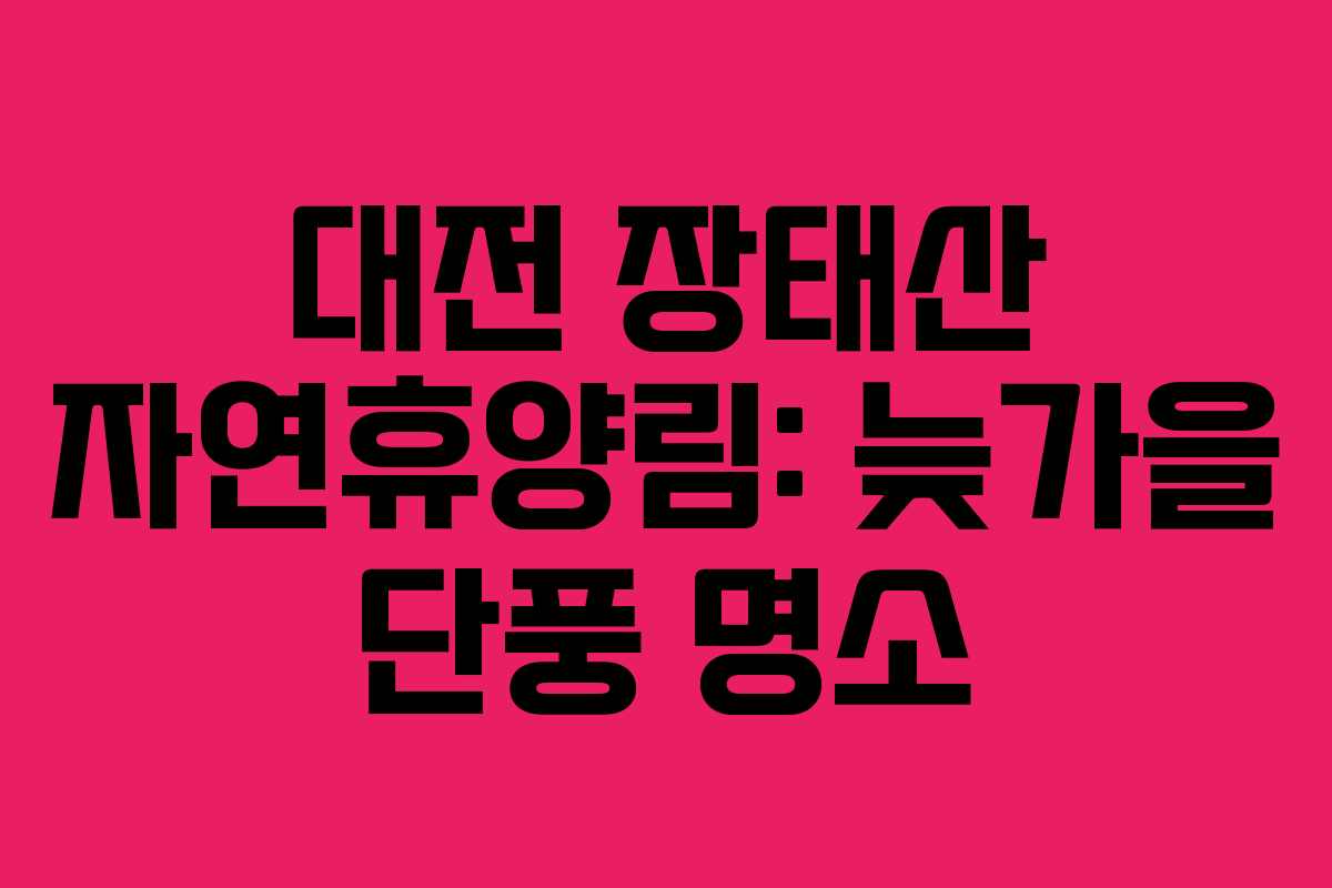 대전 장태산 자연휴양림: 늦가을 단풍 명소 대전 장태산 자연휴양림: 늦가을 단풍 명소