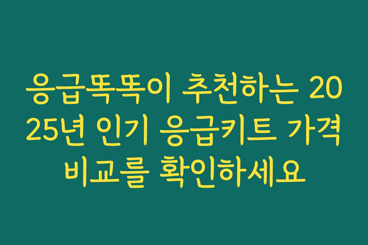 응급똑똑이 추천하는 2025년 인기 응급키트 가격비교를 확인하세요 응급똑똑이 추천하는 2025년 인기 응급키트 가격비교를 확인하세요