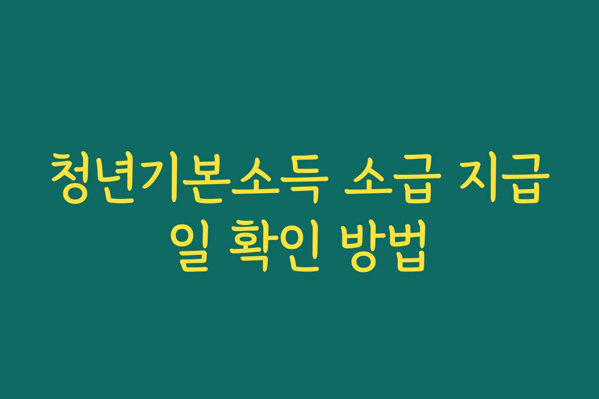 청년기본소득 소급 지급일 확인 방법