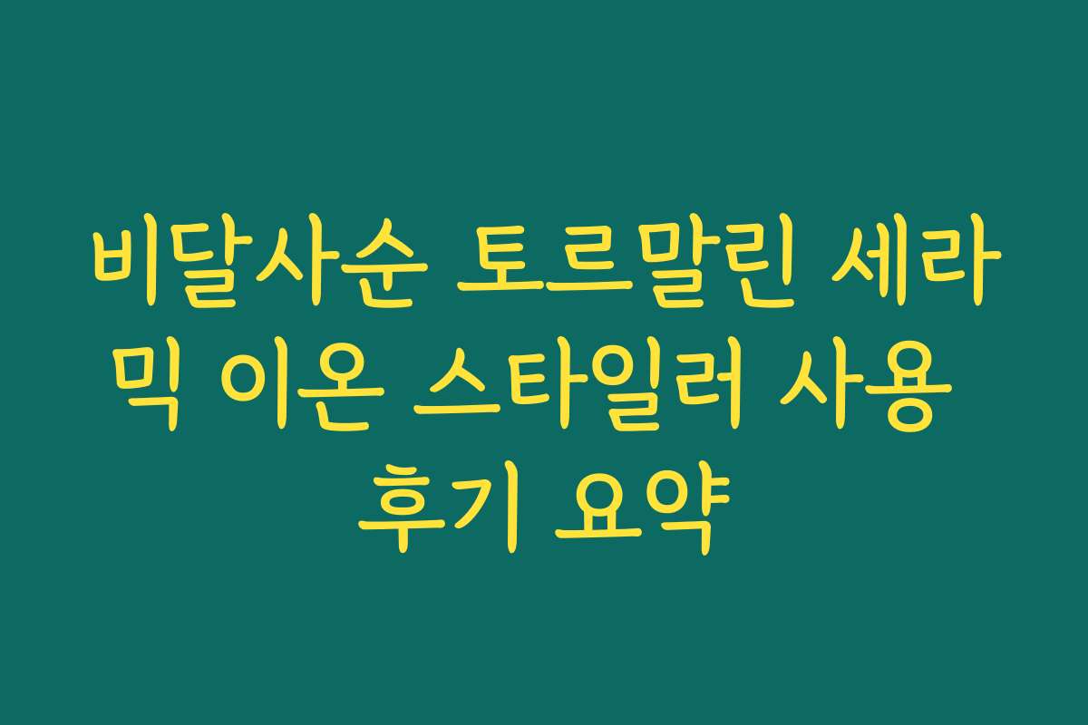 비달사순 토르말린 세라믹 이온 스타일러 사용 후기 요약 비달사순 토르말린 세라믹 이온 스타일러 사용 후기 요약