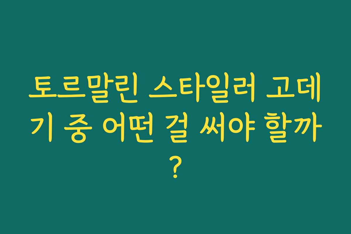 토르말린 스타일러 고데기 중 어떤 걸 써야 할까? 토르말린 스타일러 고데기 중 어떤 걸 써야 할까?