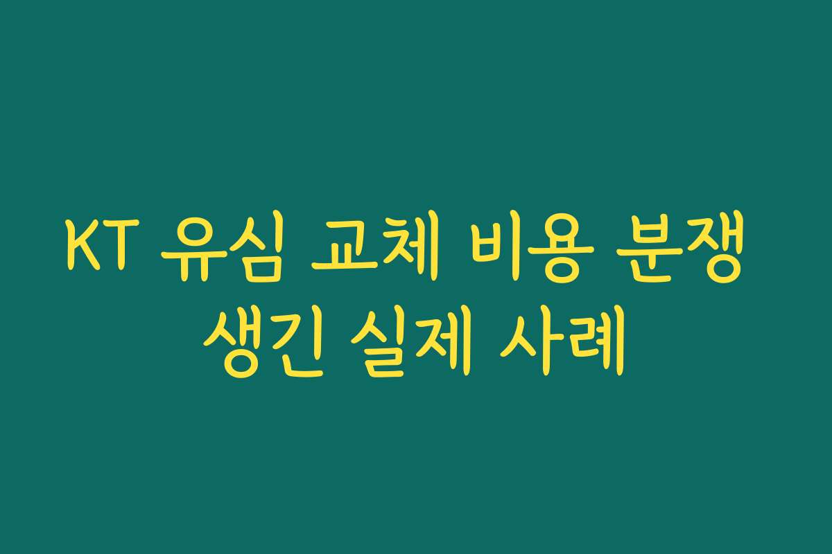 KT 유심 교체 비용 분쟁 생긴 실제 사례