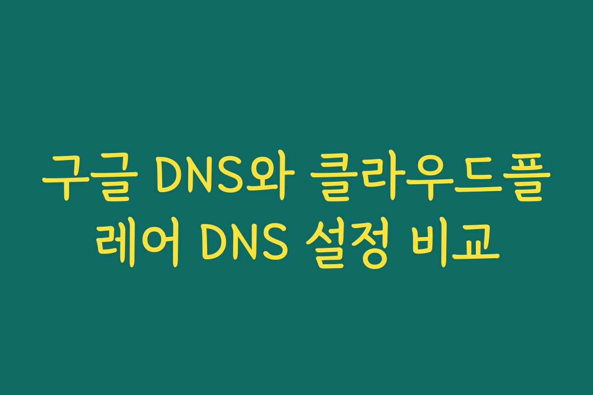 구글 DNS와 클라우드플레어 DNS 설정 비교