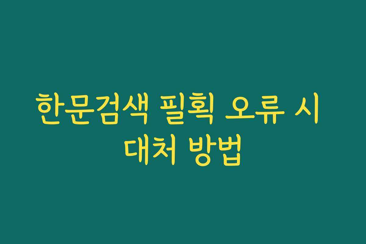 한문검색 필획 오류 시 대처 방법