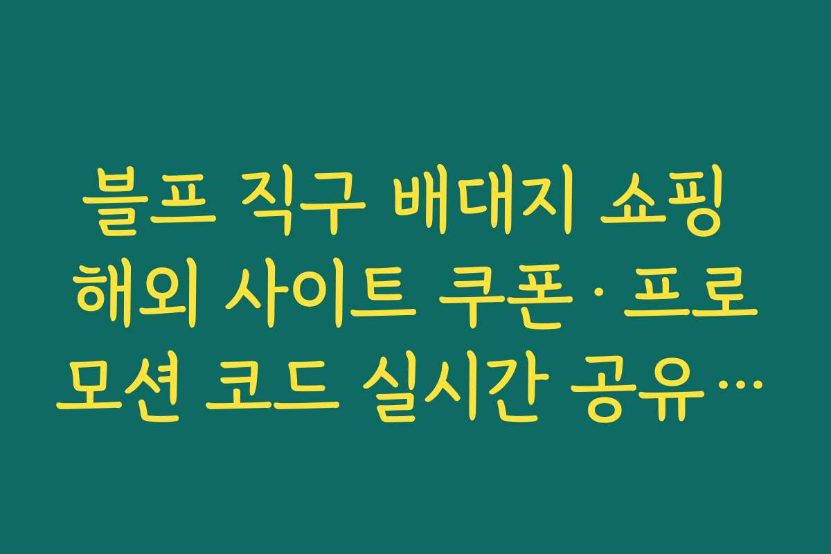 블프 직구 배대지 쇼핑 해외 사이트 쿠폰·프로모션 코드 실시간 공유 커뮤니티 활용법