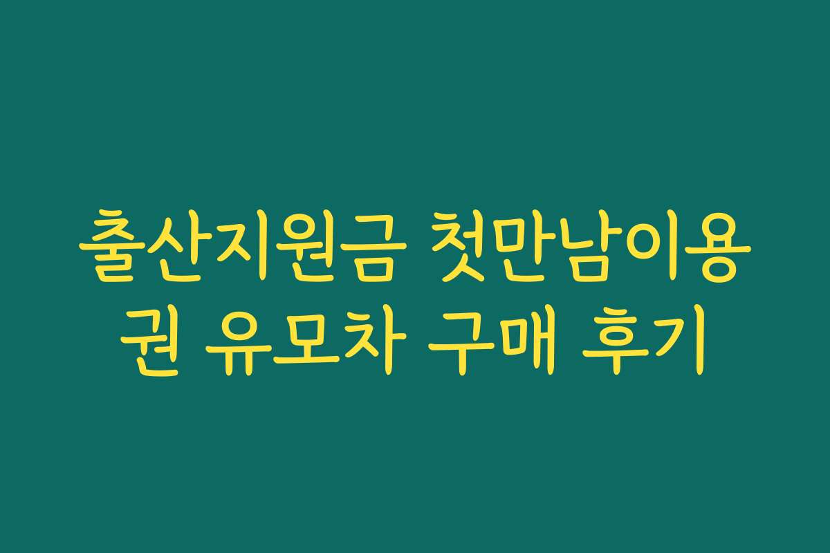 출산지원금 첫만남이용권 유모차 구매 후기