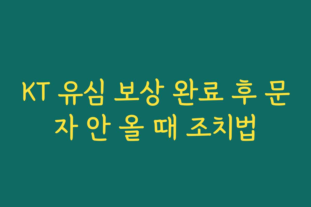 KT 유심 보상 완료 후 문자 안 올 때 조치법