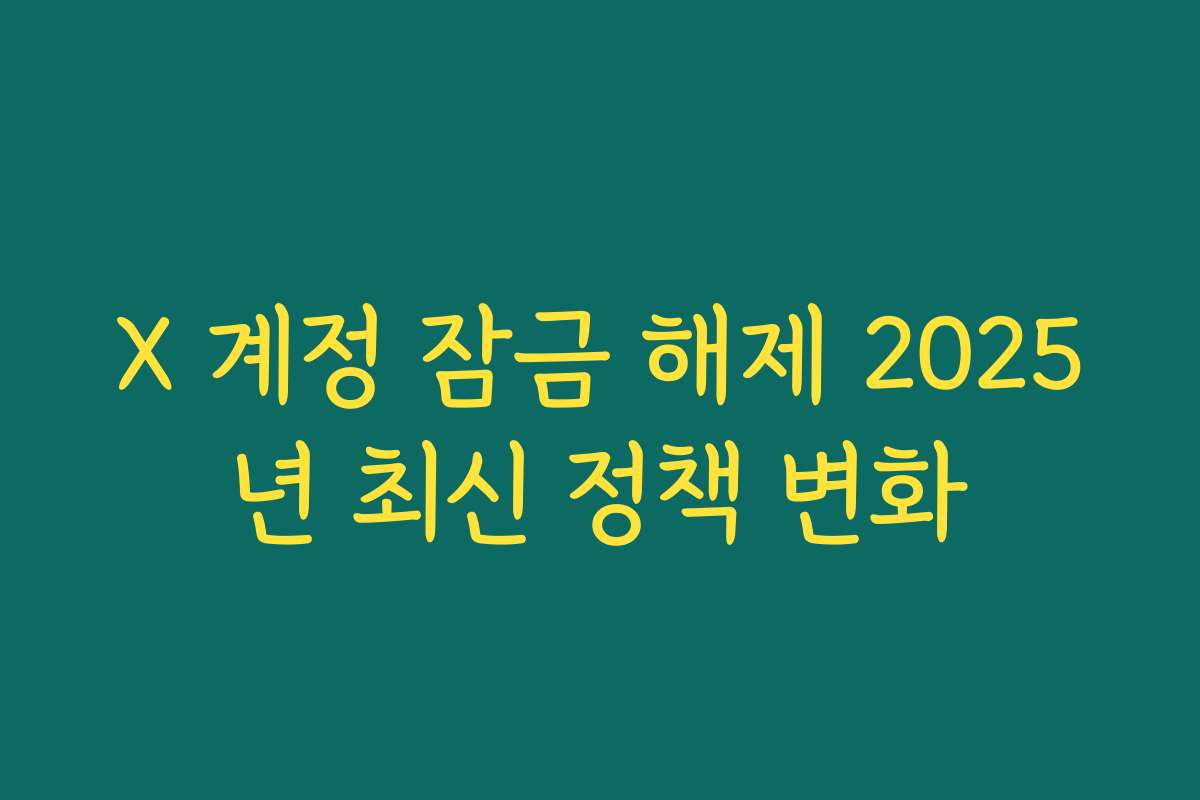 X 계정 잠금 해제 2025년 최신 정책 변화