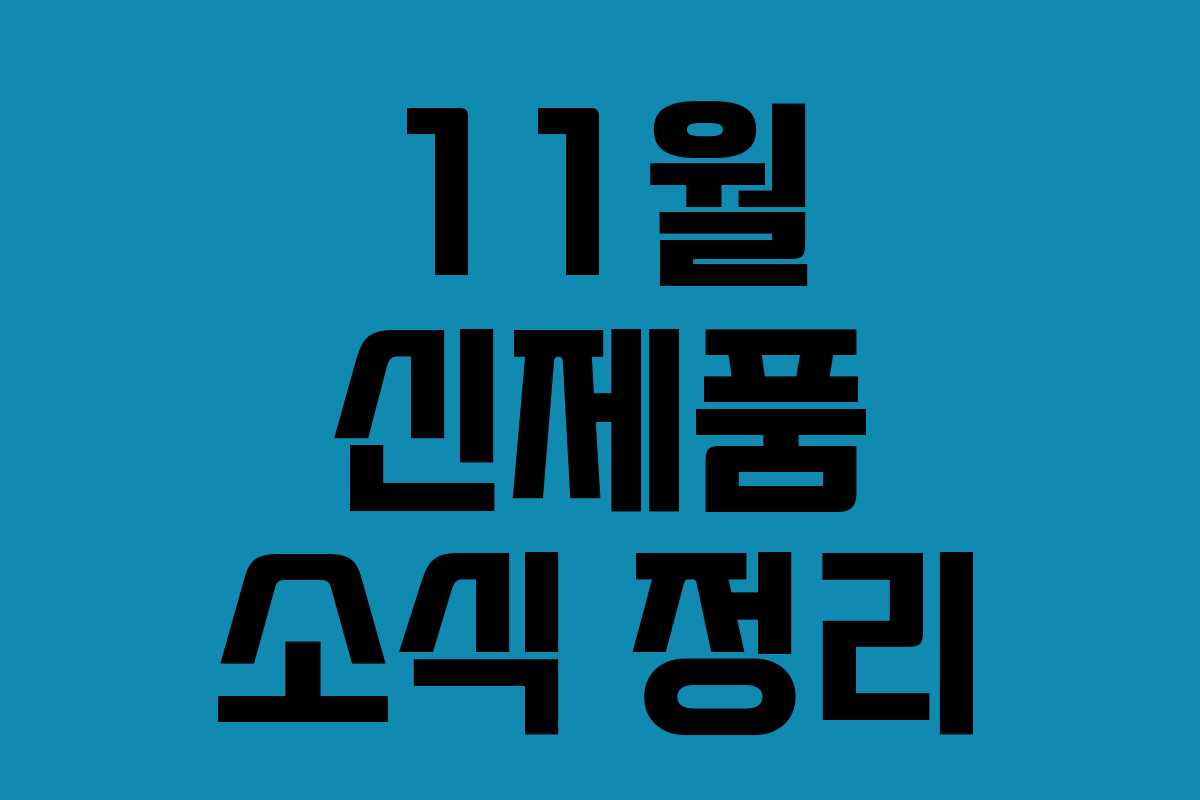 11월 신제품 소식 정리