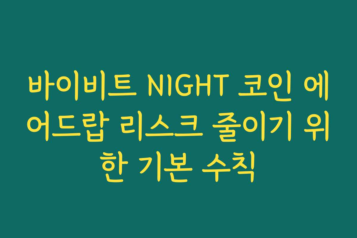 바이비트 NIGHT 코인 에어드랍 리스크 줄이기 위한 기본 수칙