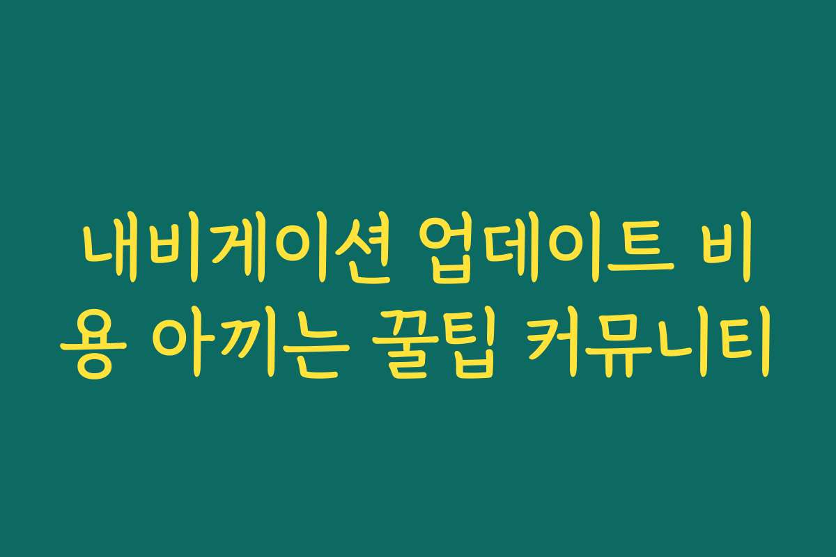 내비게이션 업데이트 비용 아끼는 꿀팁 커뮤니티
