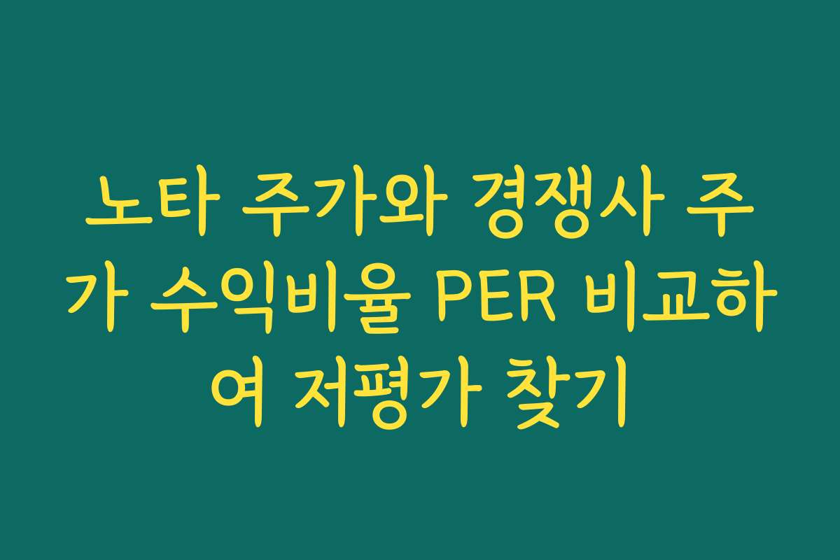 노타 주가와 경쟁사 주가 수익비율 PER 비교하여 저평가 찾기