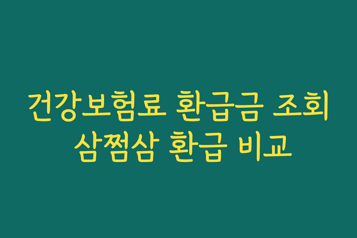 건강보험료 환급금 조회 삼쩜삼 환급 비교