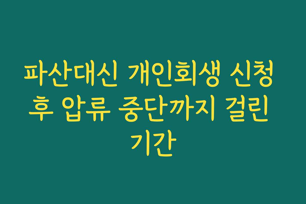 파산대신 개인회생 신청 후 압류 중단까지 걸린 기간