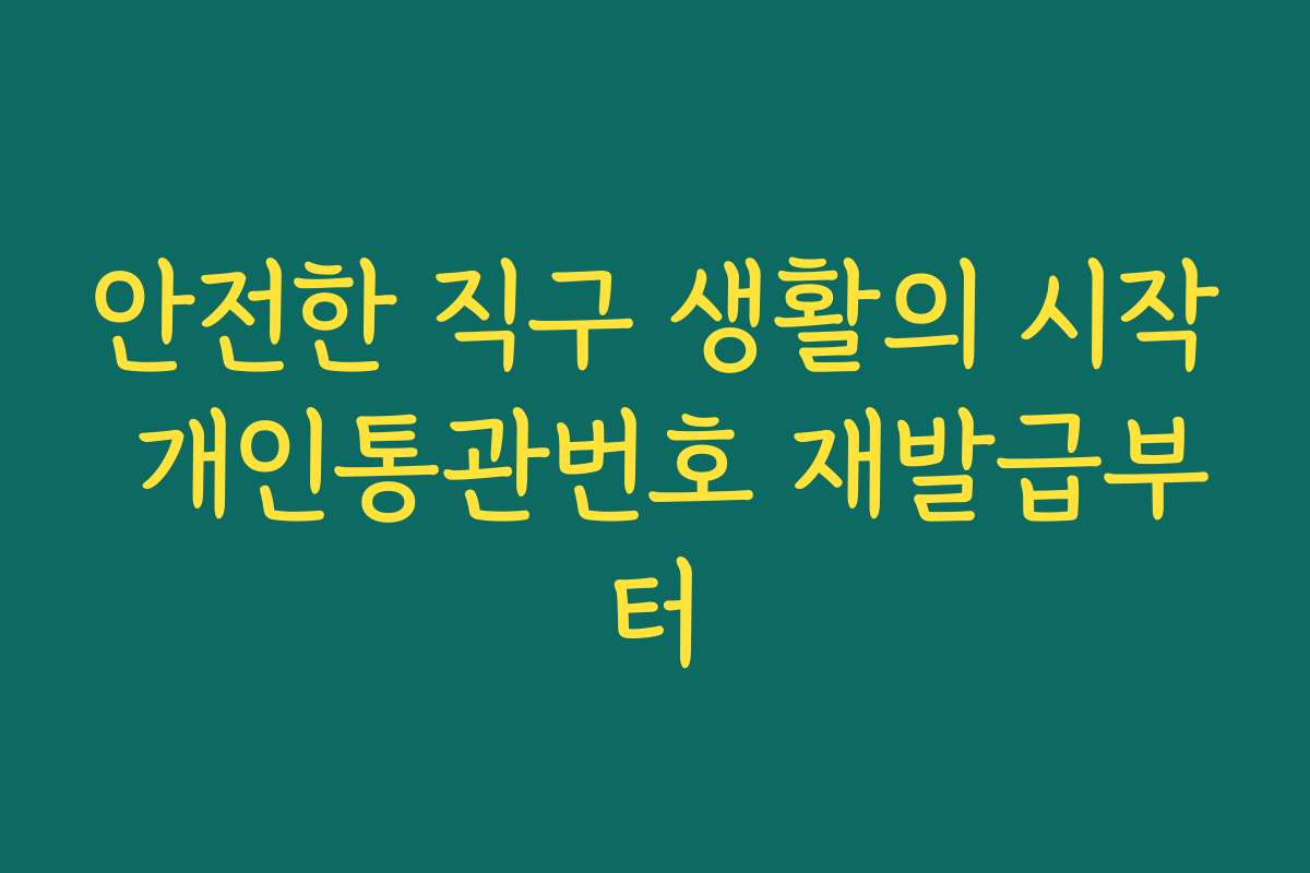 안전한 직구 생활의 시작 개인통관번호 재발급부터