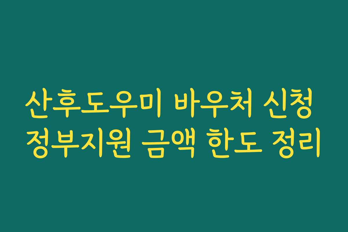 산후도우미 바우처 신청 정부지원 금액 한도 정리