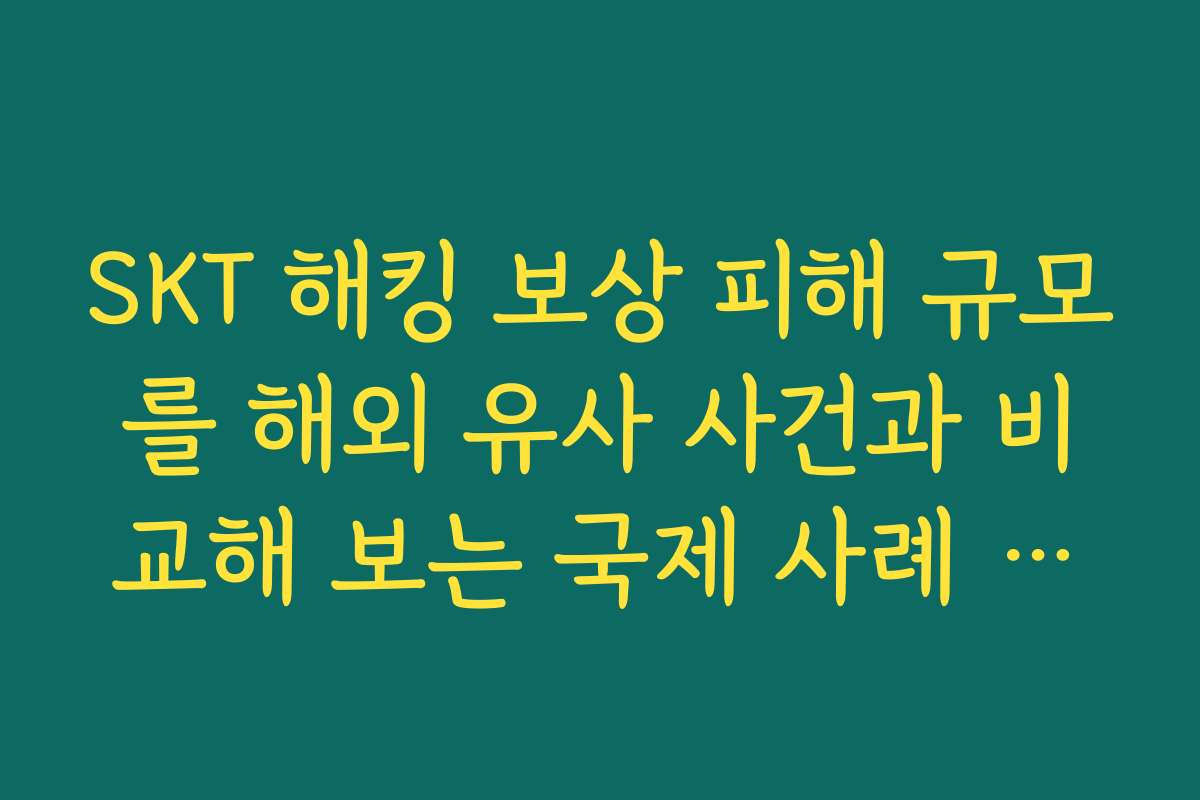 SKT 해킹 보상 피해 규모를 해외 유사 사건과 비교해 보는 국제 사례 정리