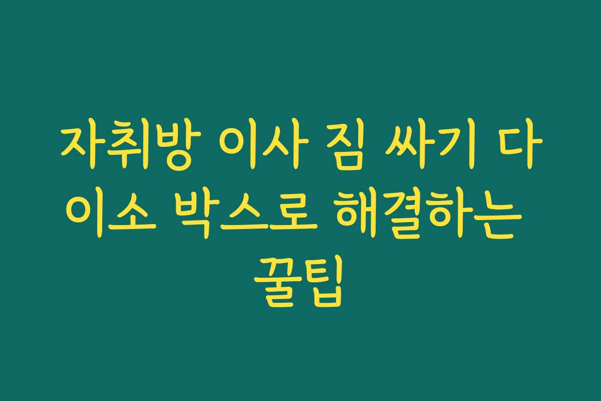 자취방 이사 짐 싸기 다이소 박스로 해결하는 꿀팁