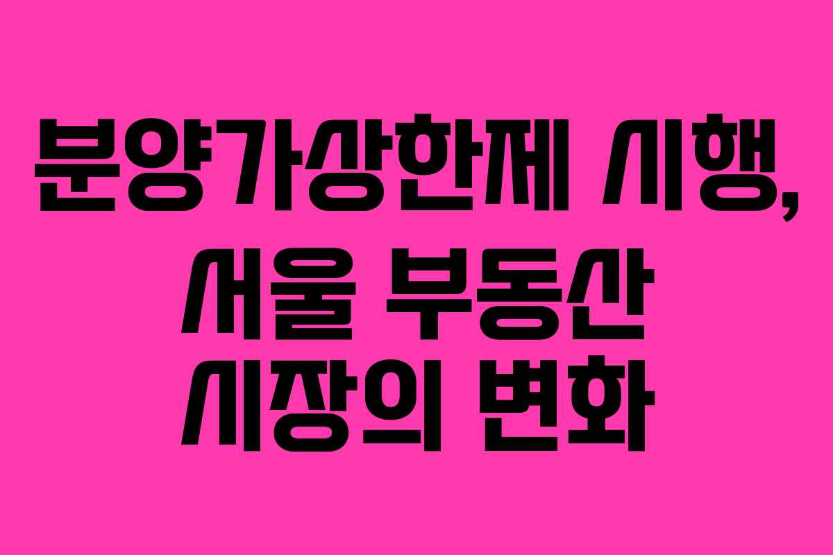 분양가상한제 시행, 서울 부동산 시장의 변화