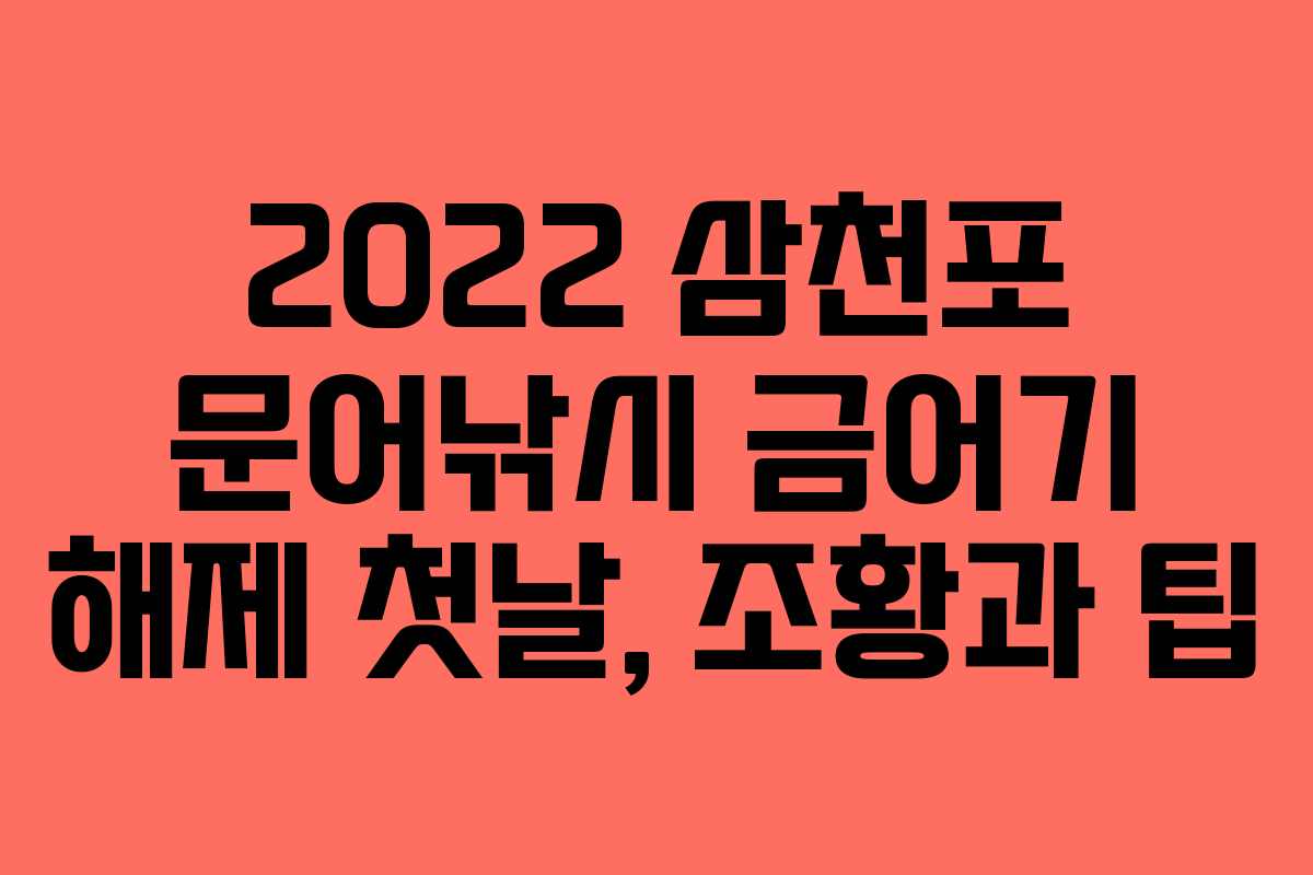 2022 삼천포 문어낚시 금어기 해제 첫날, 조황과 팁