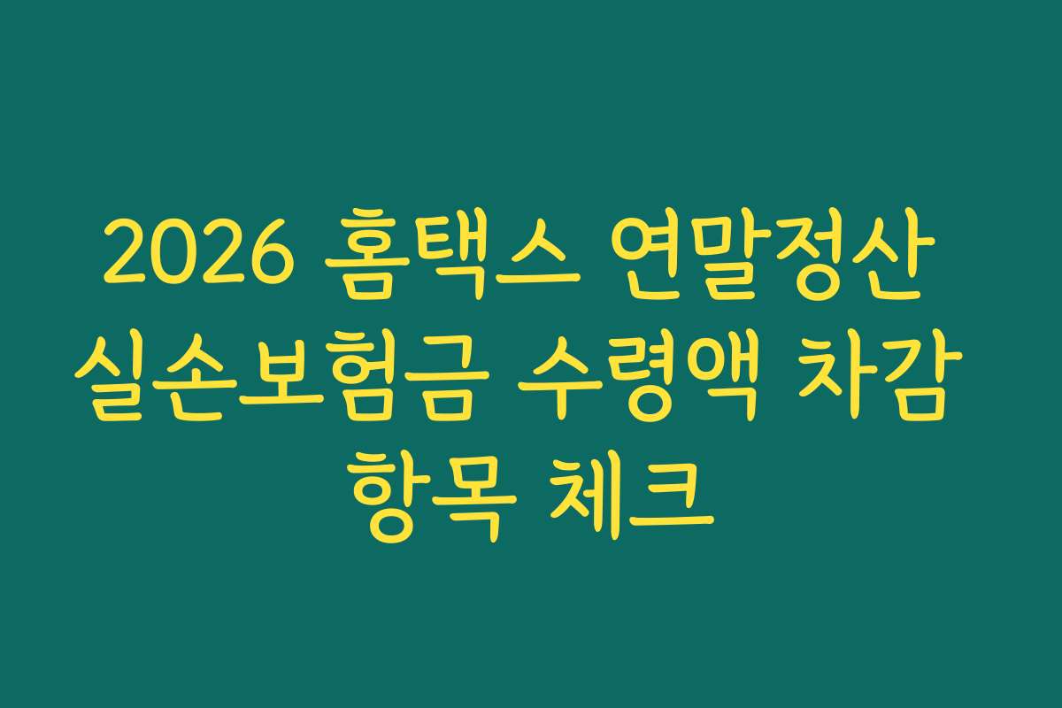 2026 홈택스 연말정산 실손보험금 수령액 차감 항목 체크