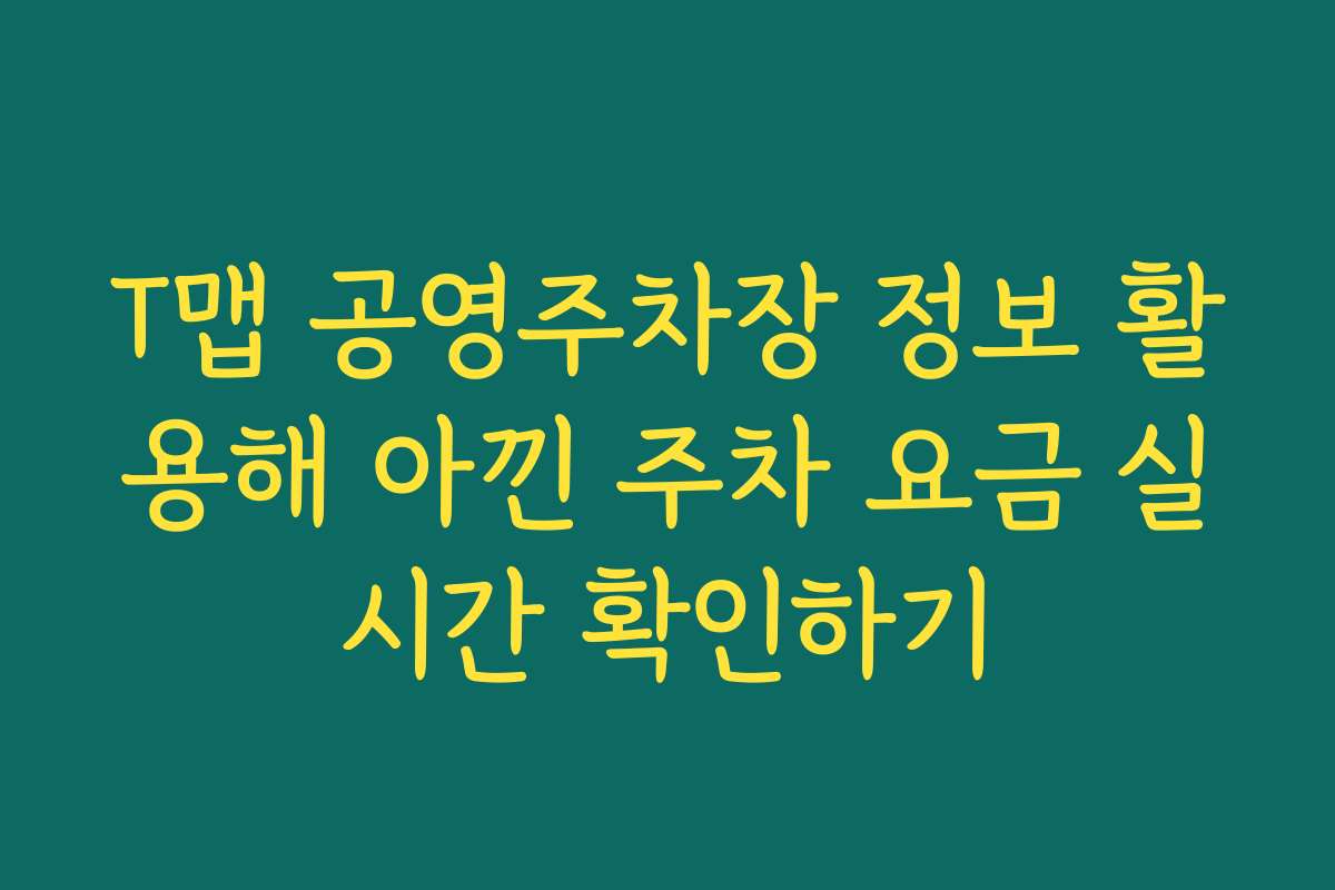 T맵 공영주차장 정보 활용해 아낀 주차 요금 실시간 확인하기