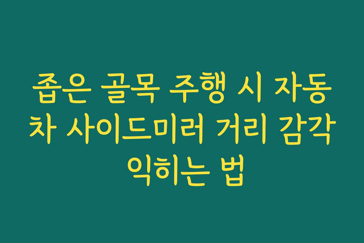 좁은 골목 주행 시 자동차 사이드미러 거리 감각 익히는 법