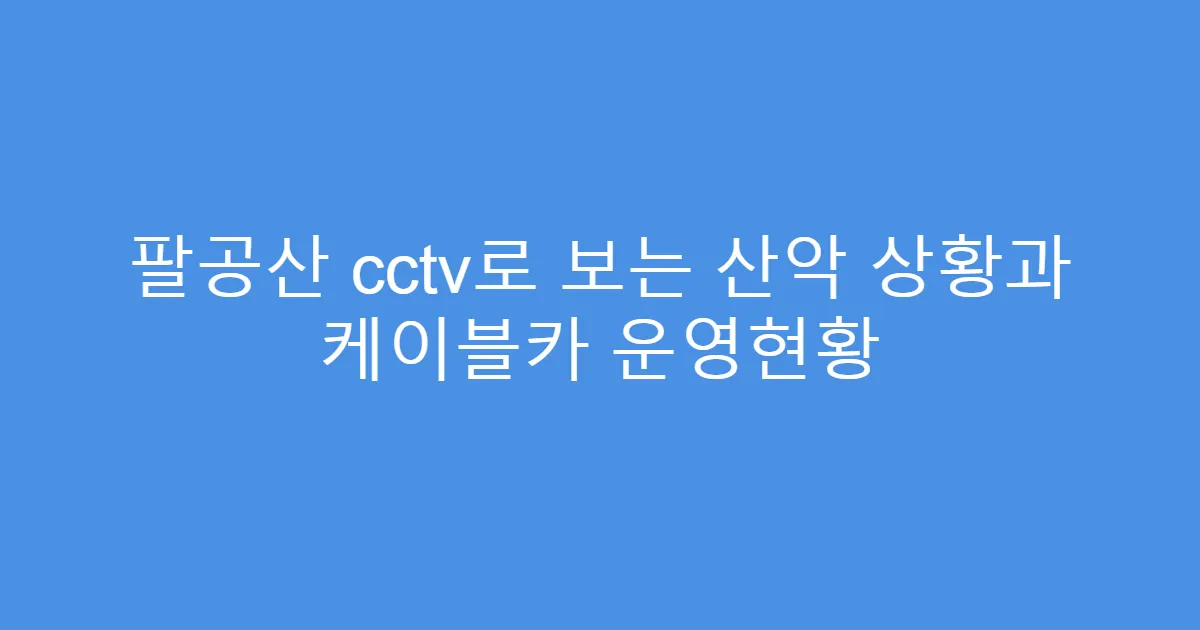 팔공산 cctv로 보는 산악 상황과 케이블카 운영현황