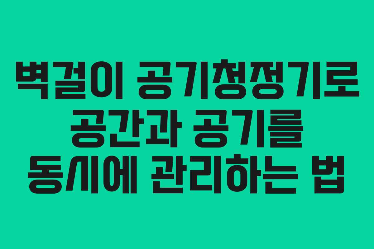 벽걸이 공기청정기로 공간과 공기를 동시에 관리하는 법