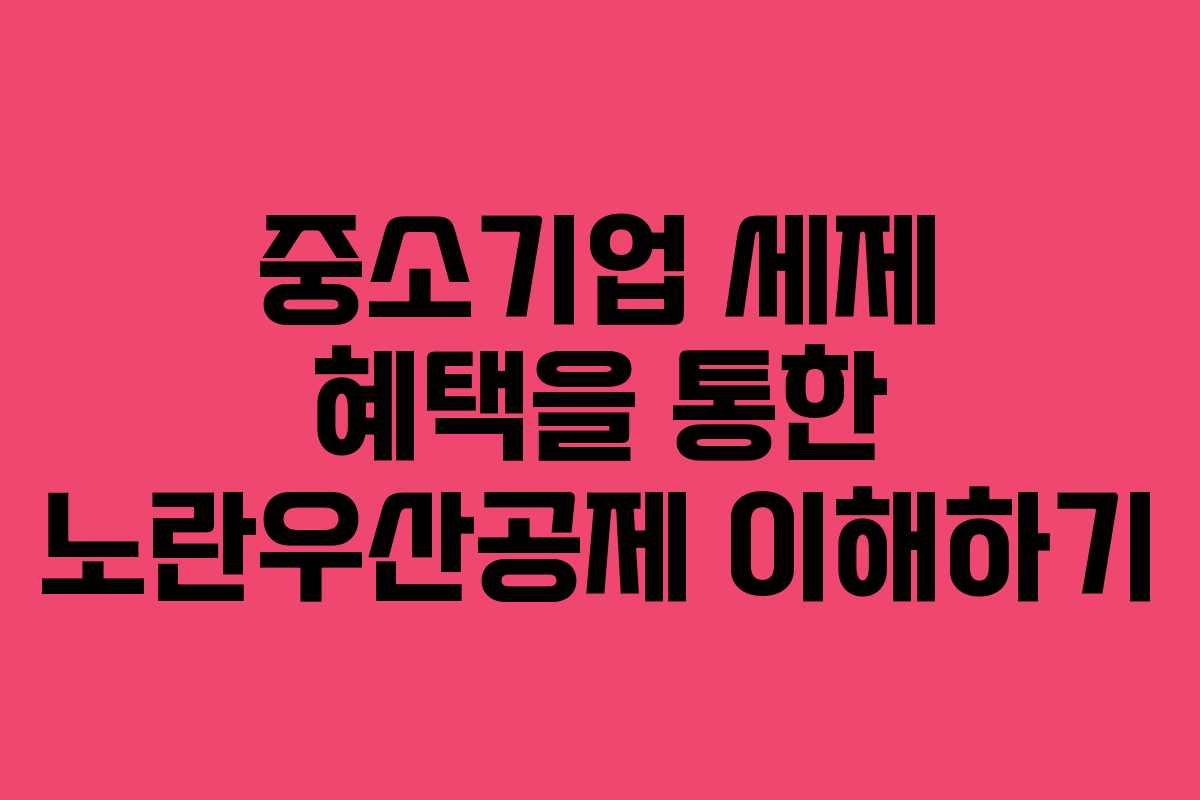 중소기업 세제 혜택을 통한 노란우산공제 이해하기