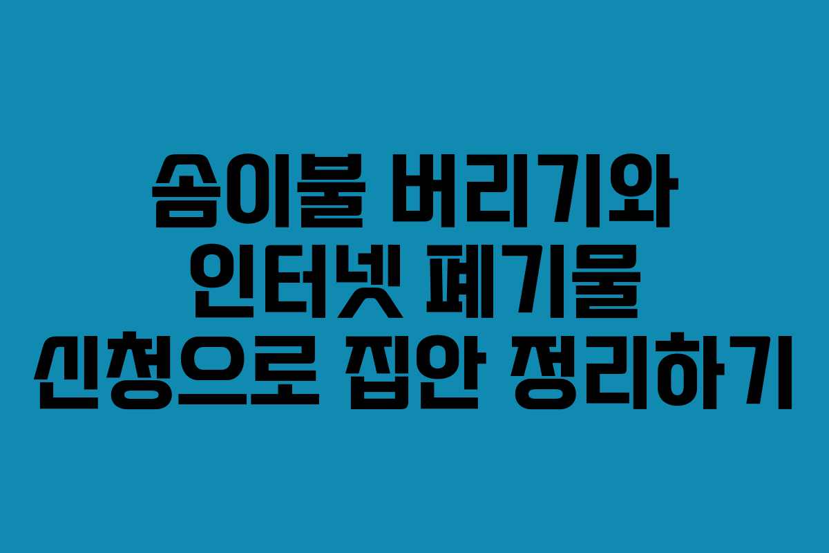 솜이불 버리기와 인터넷 폐기물 신청으로 집안 정리하기