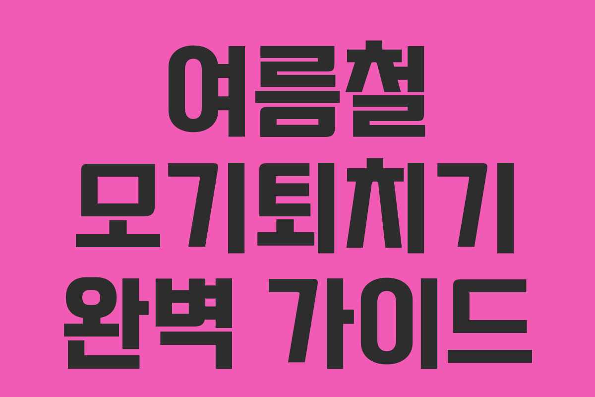 여름철 모기퇴치기 완벽 가이드