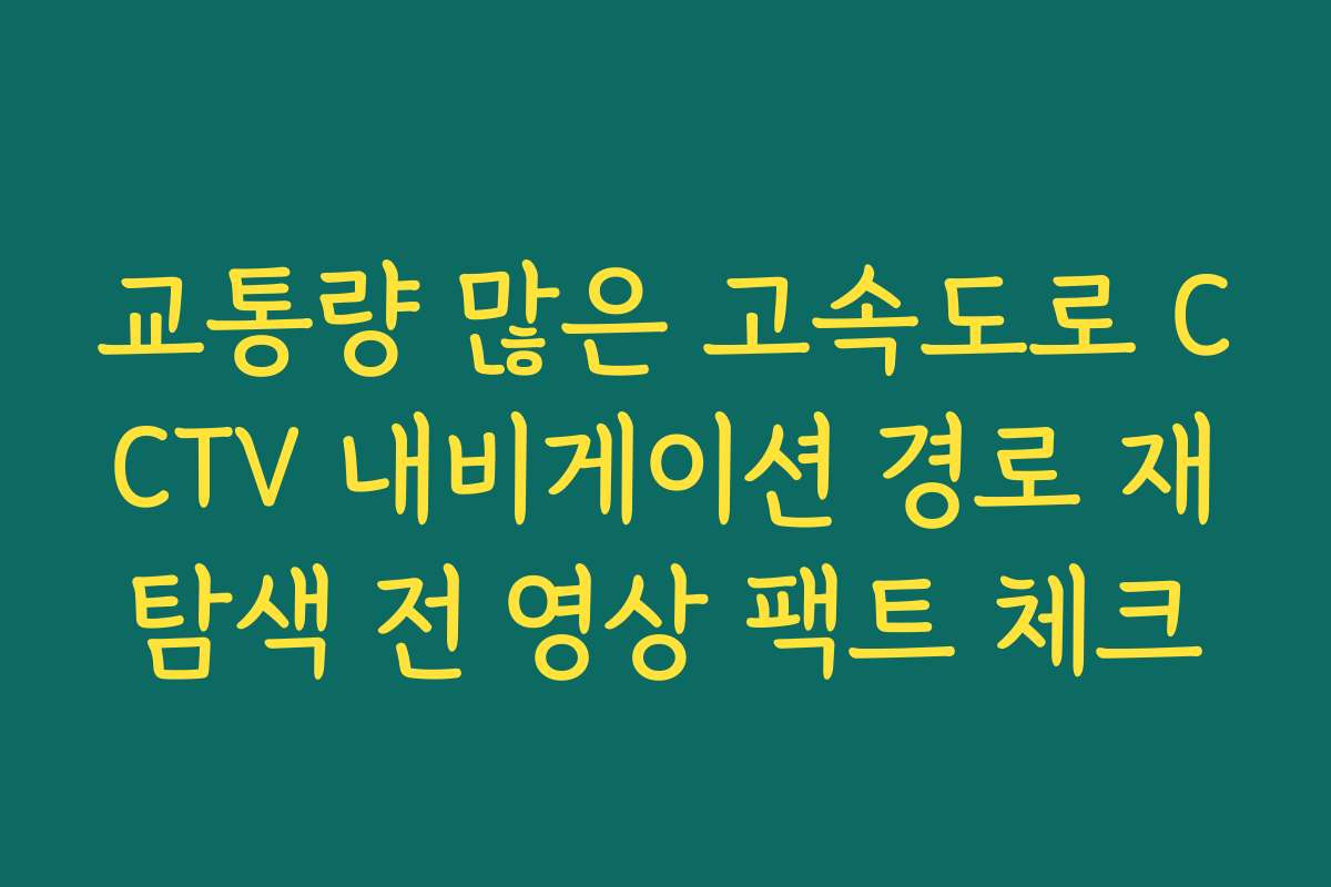 교통량 많은 고속도로 CCTV 내비게이션 경로 재탐색 전 영상 팩트 체크