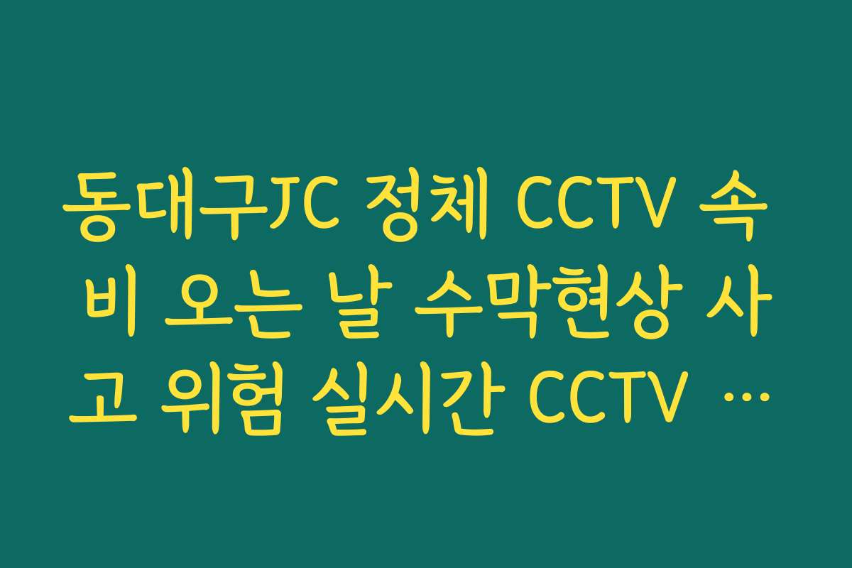 동대구JC 정체 CCTV 속 비 오는 날 수막현상 사고 위험 실시간 CCTV 확인