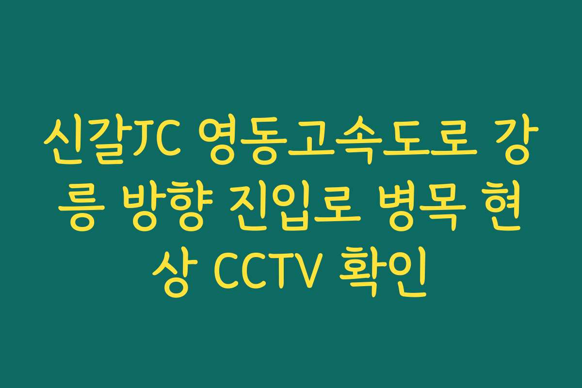 신갈JC 영동고속도로 강릉 방향 진입로 병목 현상 CCTV 확인