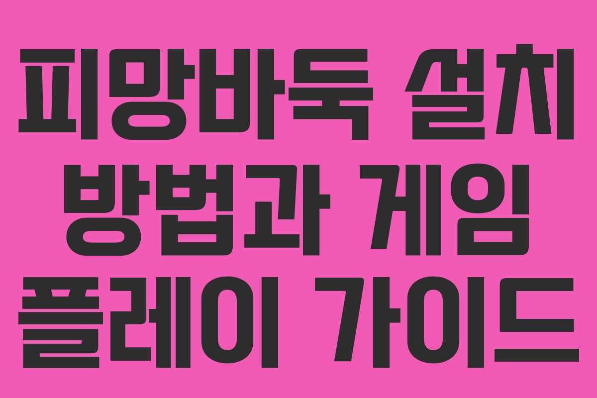 피망바둑 설치 방법과 게임 플레이 가이드