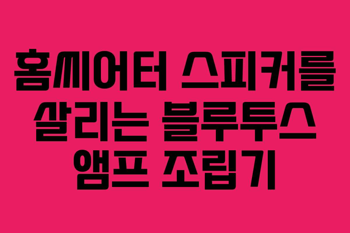홈씨어터 스피커를 살리는 블루투스 앰프 조립기