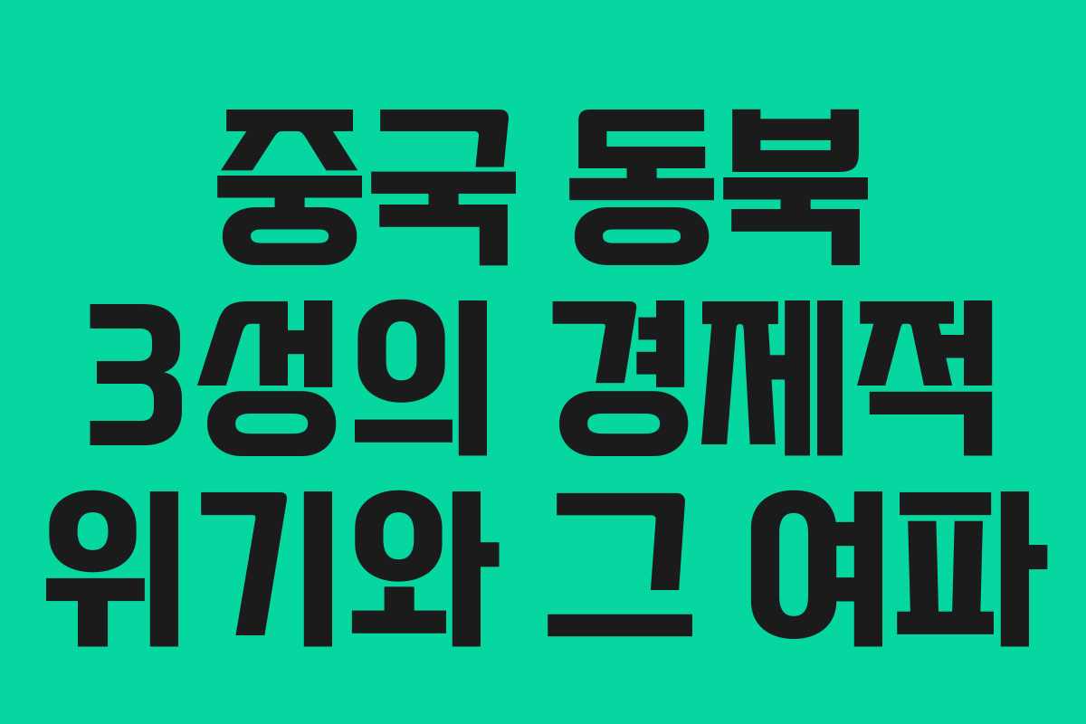 중국 동북 3성의 경제적 위기와 그 여파