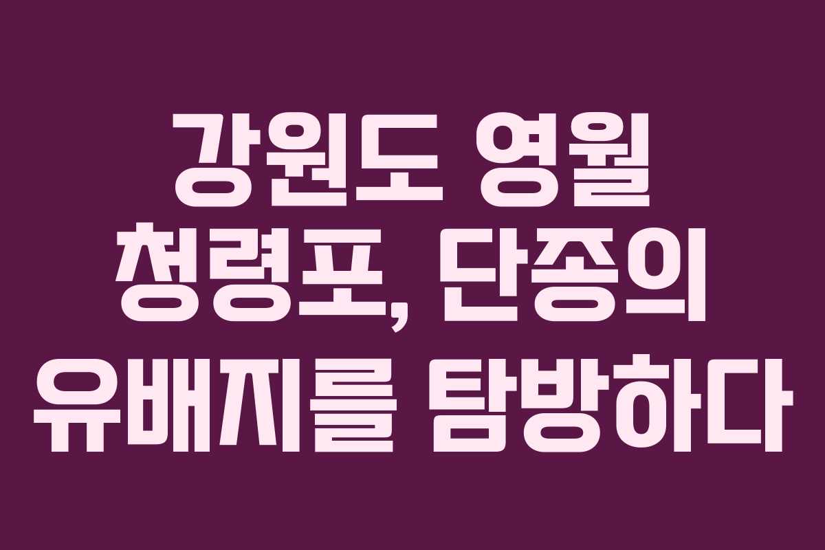 강원도 영월 청령포, 단종의 유배지를 탐방하다